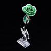 Clear Base Acrylic Display Stand Flat Bottom Gold Dipped Rose Flower Shelf  Home