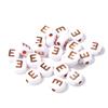 100Pcs 7mm Acrylic Alphabet Beads Rose Gold Letter Loose Flat Round Beads For Jewelry Making Findings DIY Bracelet Earrings Gift