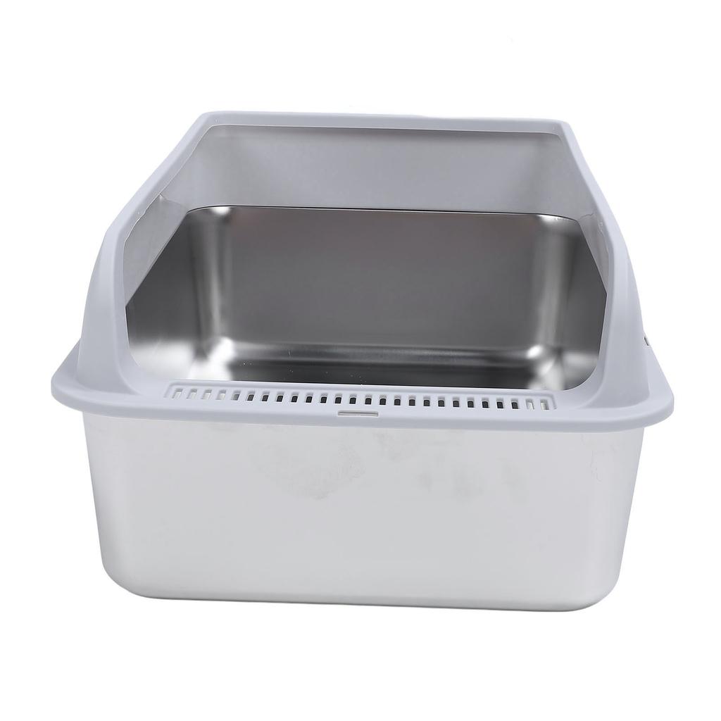 Кошачий туалет из нержавеющей стали, прочный, легко моется, не разбрызгивается, высокие борта, металлический кошачий туалет