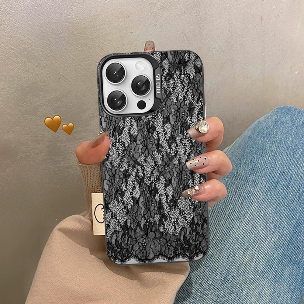 Чехол для телефона в кружевном стиле для крутой девушки, для IPhone 16 15 14 13 12 11 Pro Max X XR XSMAX 8 7 Plus, матовый, ударопрочный задний чехол