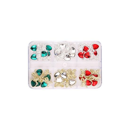 1 коробка DIY нейл-арт стразы украшения 3D сердце бабочка корона прямоугольник искусственный кристалл на сплаве подвески креативные украшения аксессуары