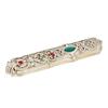 Rhinestone Embellished Needle Holder Tube Antique Silver Finish Needle Carry Case  For Embroidery