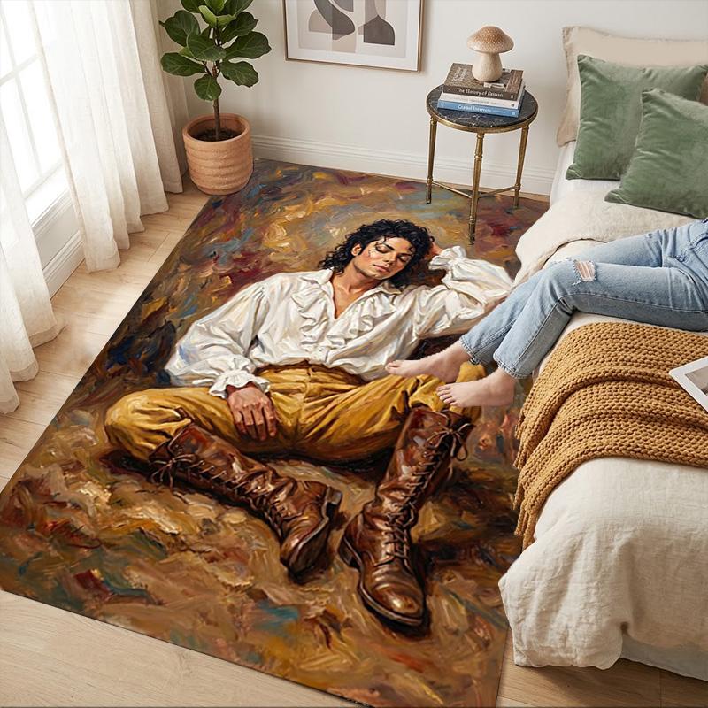 Michael Jackson Living Room Nonslip Area Rug Soft Carpet For Bedroom Gameoom Playroom Sofa Office Home Decor Doormat