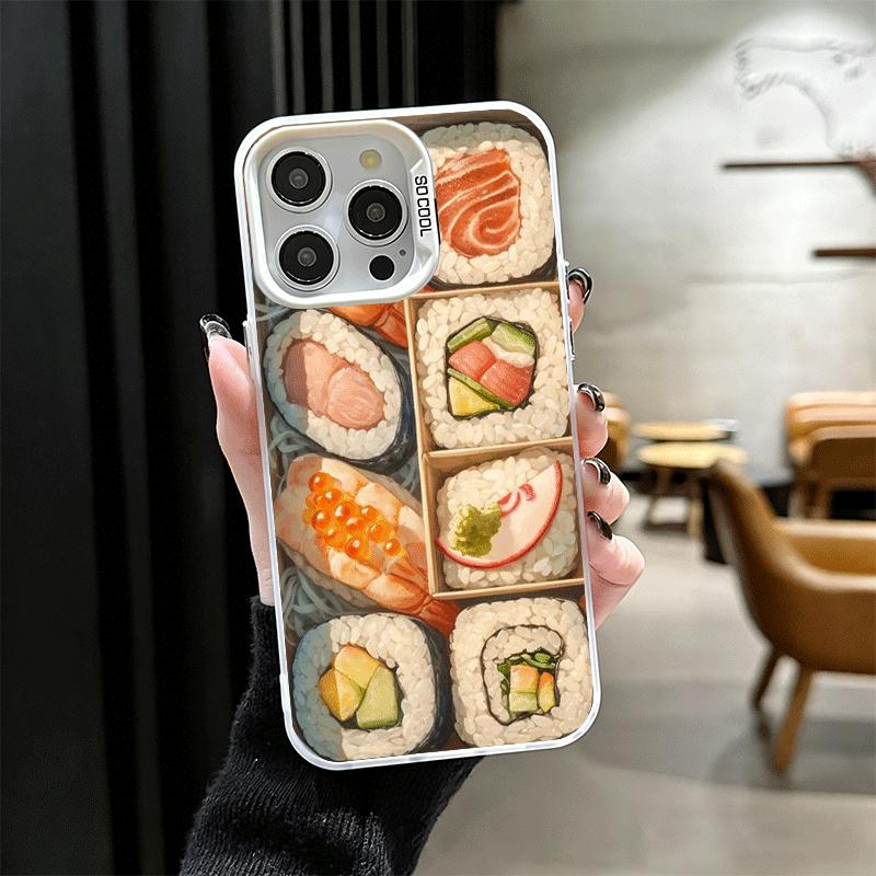 Вкусный Суши Бенто Мягкий Чехол для Телефона для iPhone 15 16 17 Pro Max 17Air 16E 14 Plus 13 12 Mini Ударопрочный Чехол Задняя Панель