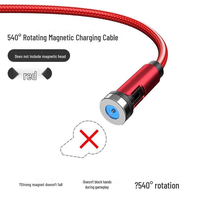 Вращающийся на 540° Магнитный зарядный кабель: Гибкий кабель для передачи данных 3-в-1
