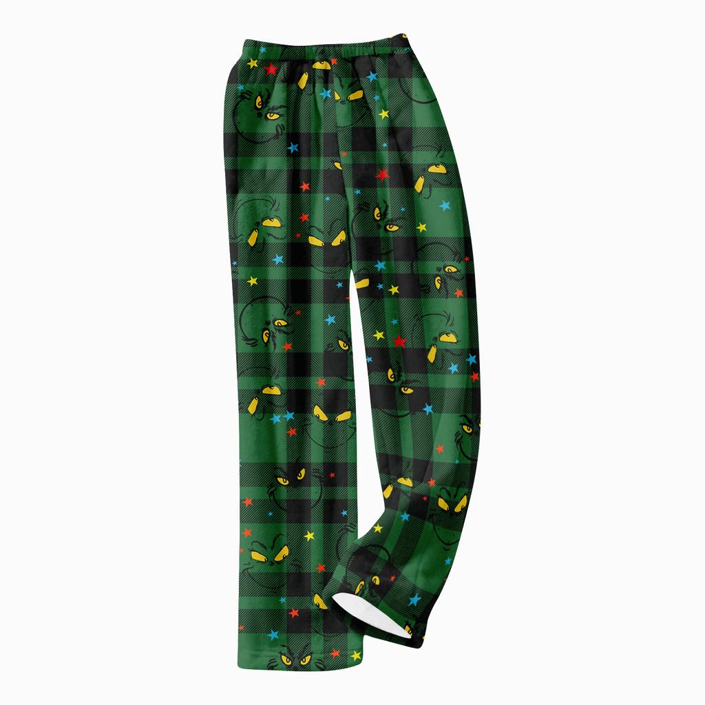 Детские брюки с рождественским принтом, плюшевые повседневные брюки