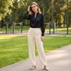 Женская атласная блузка с воротником-стойкой и длинным рукавом Цвет