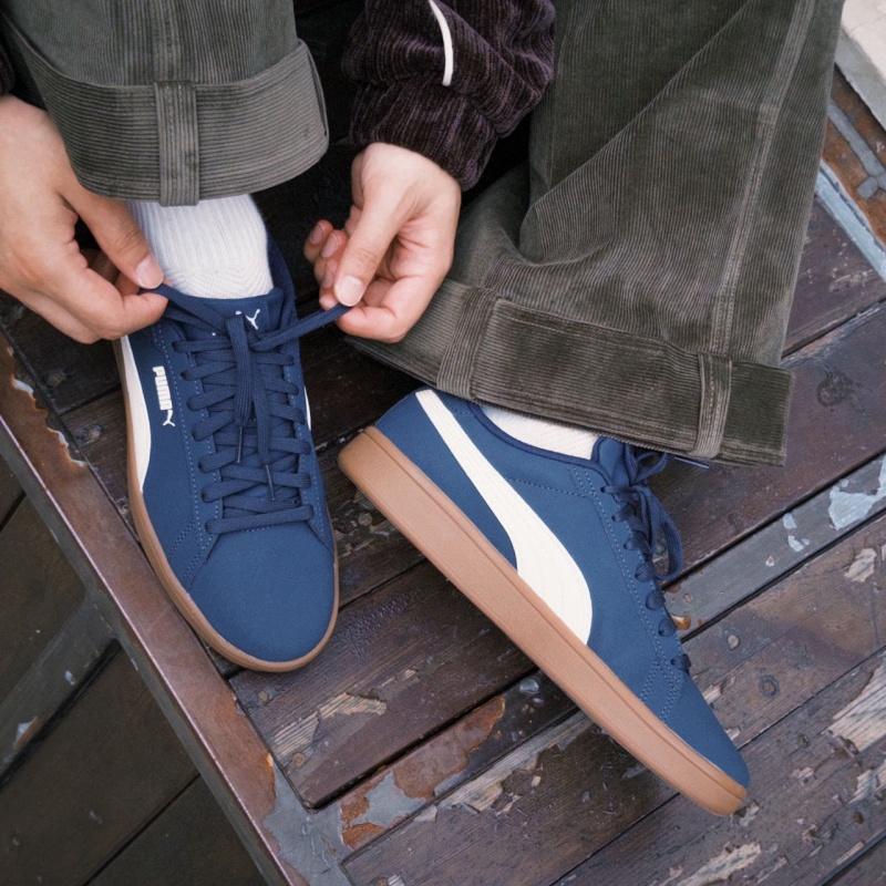 Puma Smash 3.0 Модные Удобные Низкие Кроссовки Унисекс Кроссовки Синий Белый 392336-10