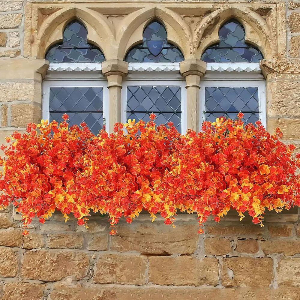 Реалистичная искусственная ветка эвкалипта пластиковая оранжевая искусственная ветка эвкалипта декор для вечеринки