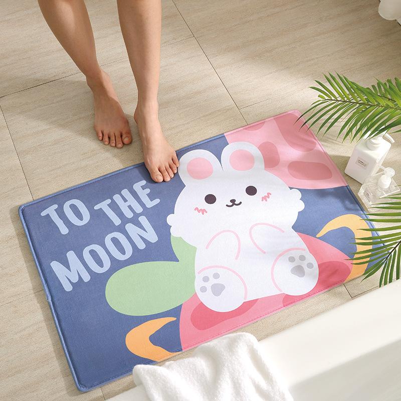 Cartoon Animal Bath Mat Diatom Mud Carpets Non Slip Shower Room Entrance Floor Foot Mats Home Toilet Kitchen Indoor Decor Rug