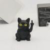 Middle Finger Cat Statue Sitting Black Cat Figurine Resin Animal Sculpture Home Office Desktop Decoration Ornament