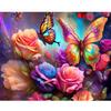 Frame Painting By Numbers For Adults Kits Diy Crafts Rose Flowers And Colorful Butterfly Handmade On Canvas Picture Coloring Home Decoration 40x50