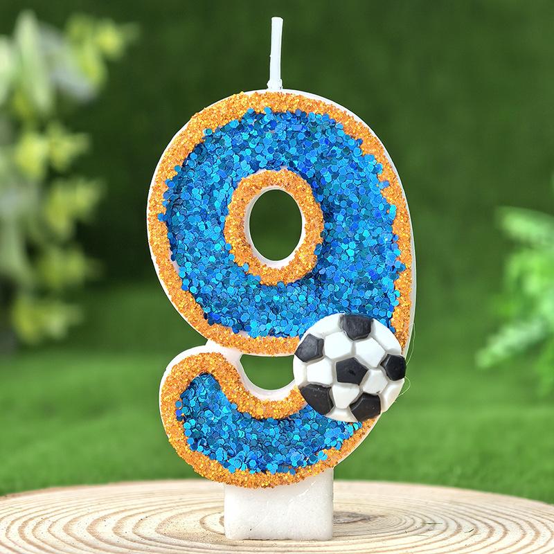 Vitality Football 0-9 Free Matching Combination Digital Candles Birthday Candles Are Perfect For High-End Baking Cake Decoration