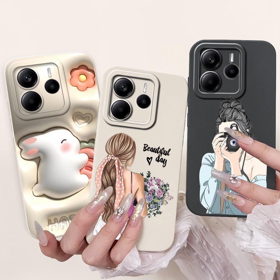 Для Xiaomi Redmi Note 14 Pro Plus / Redmi Note 14 14s Note14 Pro Чехол для телефона Силиконовый Мягкая задняя крышка Дракон Кот Цветок Бабочка