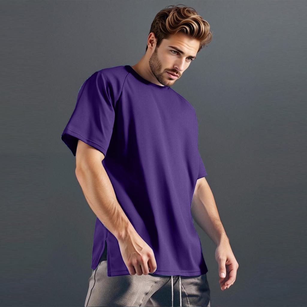 Men's Casual Short-sleeved Sports Fitness Color Men's T-shirt Base Shirt