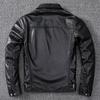 New Genuine Leather Jacket Men's Short Leather Jacket Thin Lapel Business Casual Jacket Trendy