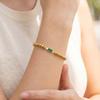 Chic Birthstone Bracelet for Women Elastic 18K Gold Plated Stainless Steel Bead Bracelets Friendship Birthday Jewelry Gifts