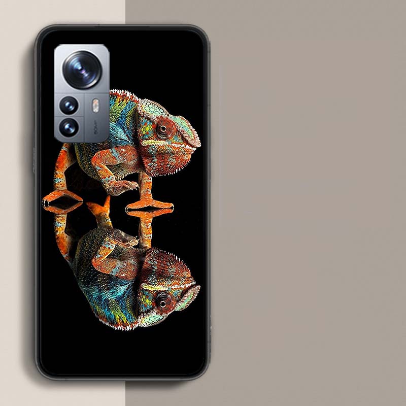 Забавный чехол для телефона с хамелеоном и дикой природой Для Redmi Note 13 Pro Plus 14 Pro+ 12S 12 11S 11T 11E 11 10S 10 9S 9 Xiaomi Capa TPU