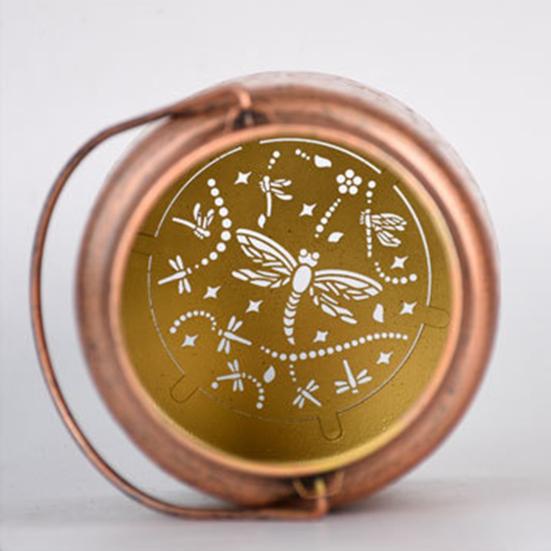 Солнечный фонарь водонепроницаемый металлический полый фонарь с рисунком бабочки и цветка на солнечной батарее светодиодный светильник для наружного декора сада, двора, патио