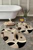 EPeddler Home Modern Gold Silver Pattern, моющийся, овальный набор ковриков для ванной из 2 предметов