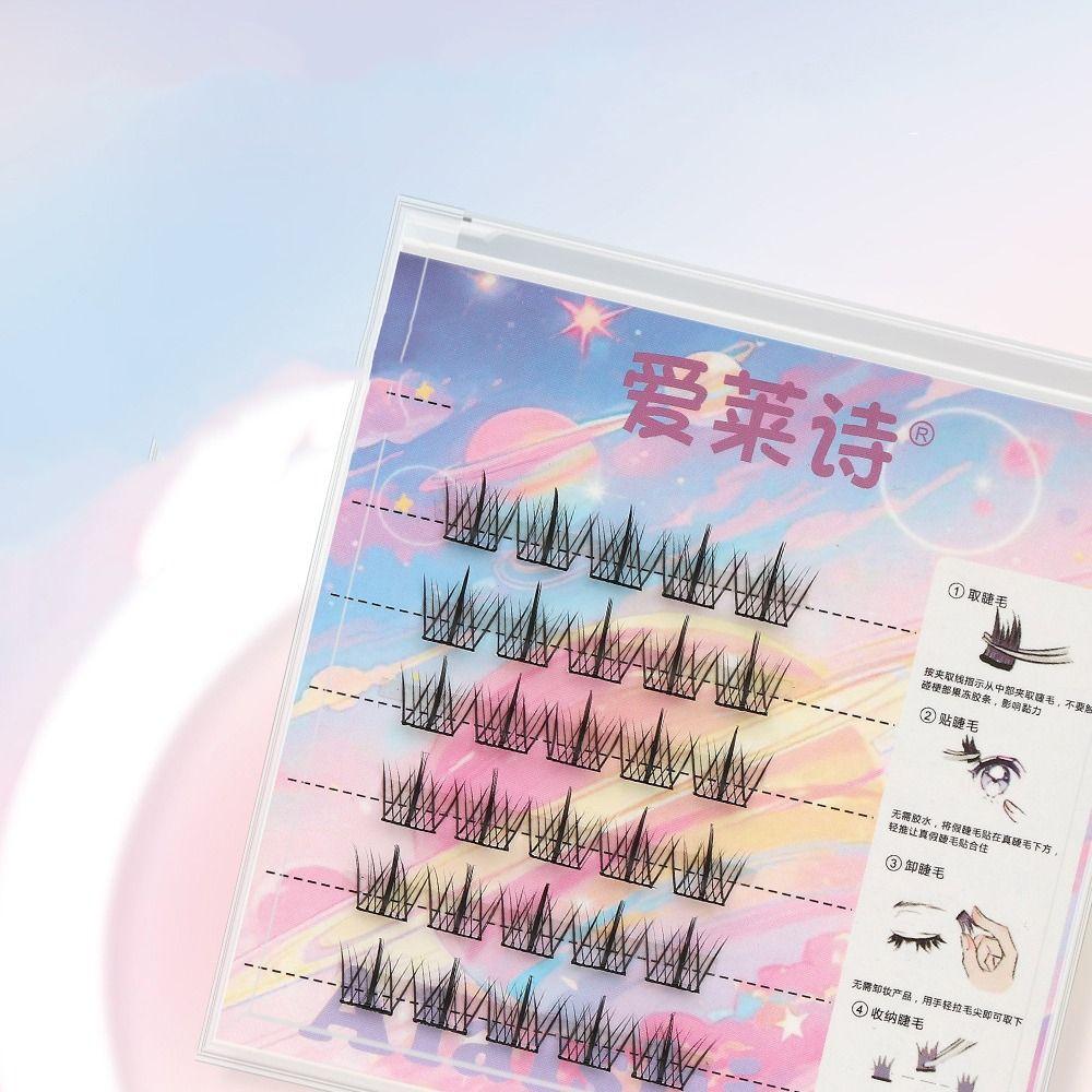 Наращивание самоклеящихся ресниц пучки Макияж без клея Накладные ресницы Наращивание ресниц