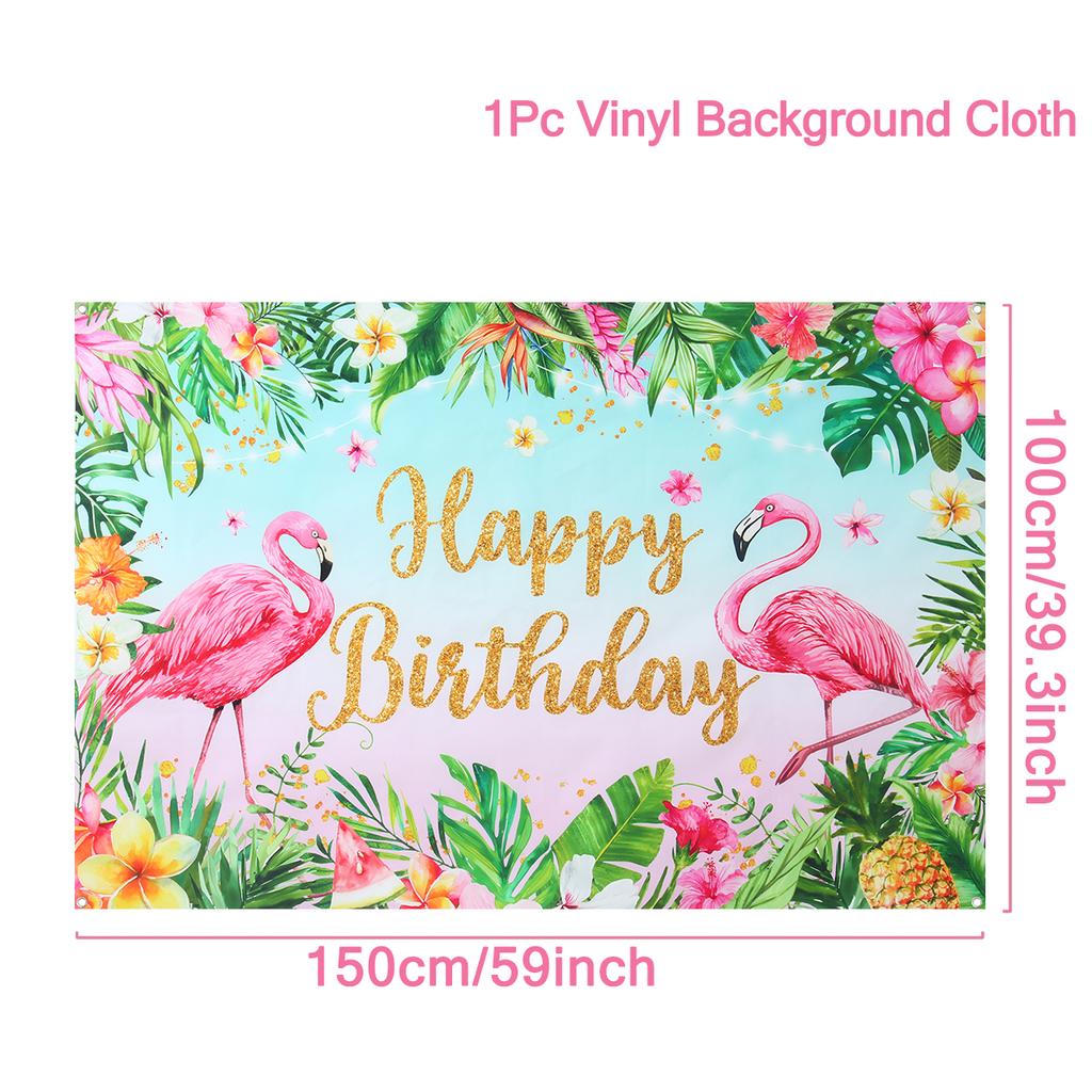 Hawaii Tropical Photography Backdrop Seaside Flamingo Birthday Party Decoration Background Summer Hawaii Theme Party Supplies
