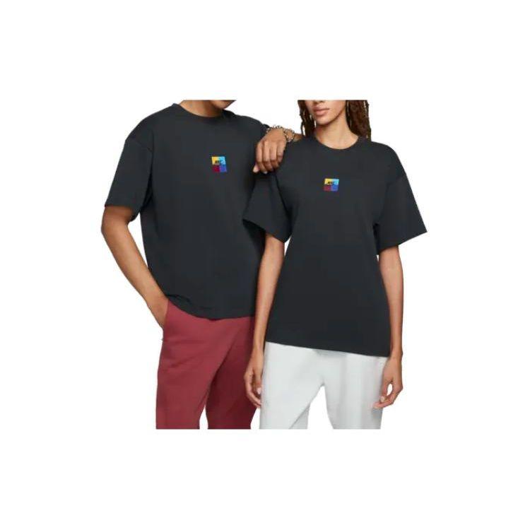 Nike Solid Color Logo Print Short Sleeve T-Shirt Unisex tops Black FD8523-690