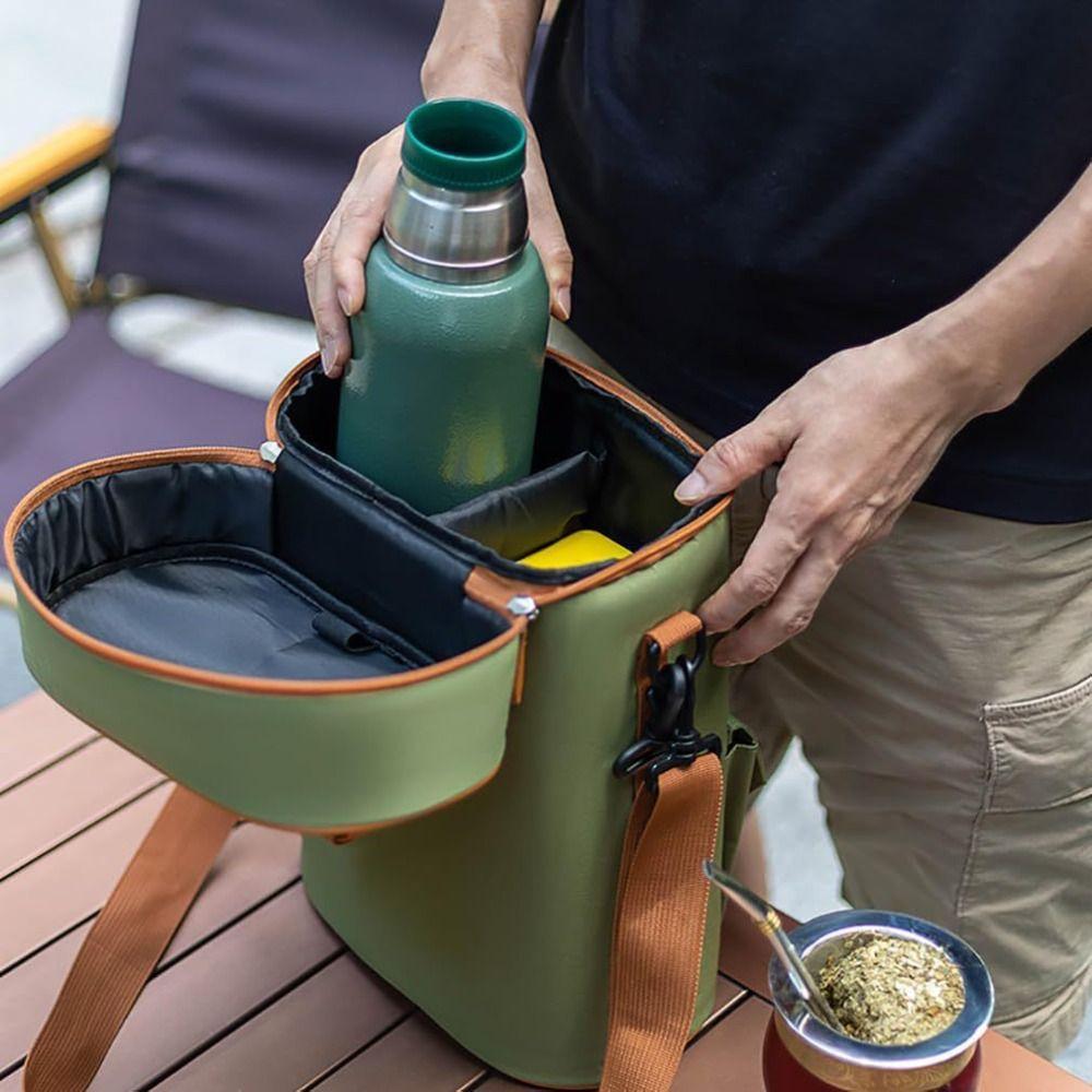 Portable Wine Tote Bag Two-bottle Camping Organizer Wine Bottle Shoulder Bag Outdoor Camping