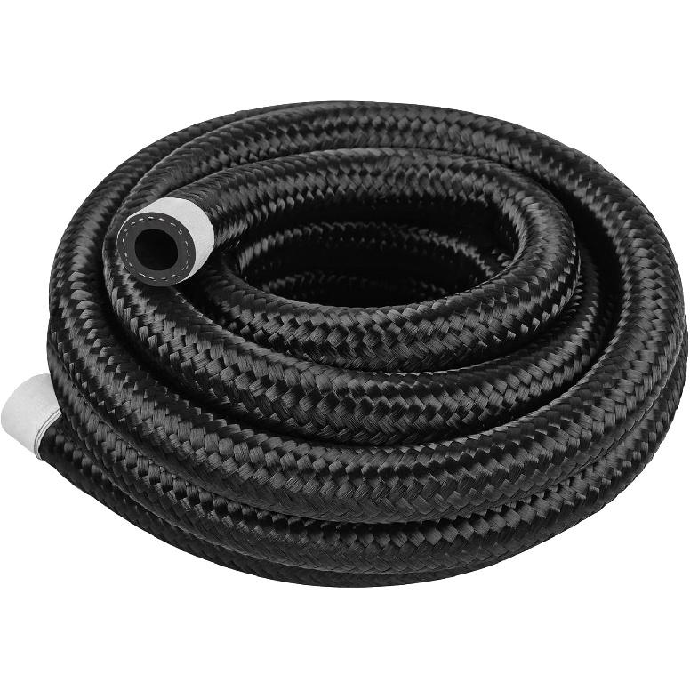8AN 10 Ft Fuel Line Hose Stainless Steel Nylon Braided Oil Gas Fuel Line Hose 7/16 Inch ide Diameter Suitable for Fuel Systems Engines Tube Hose -