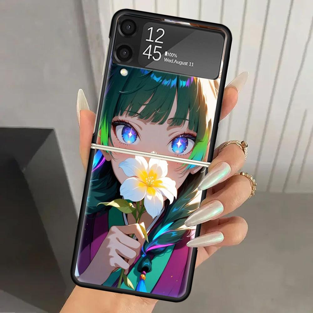 A-Apothecary D-Diaries Аниме Жесткий ПК Чехол для Телефона Для Samsung Galaxy Z Flip 7 6 5 4 3 Черный ZFlip7 ZFlip6 Flip5 Flip4 Flip3 5G Pri