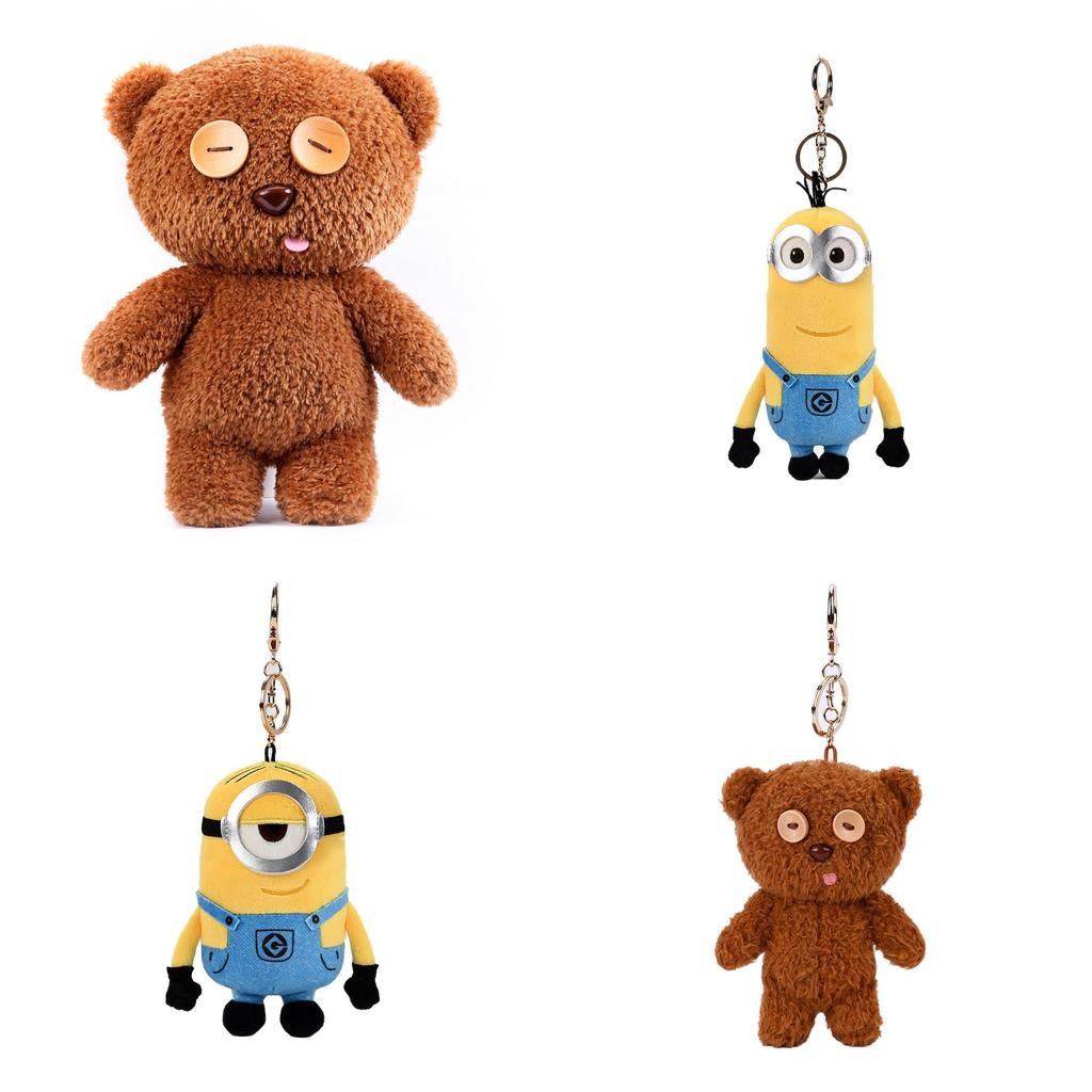 Adorable Minions Plush Bear Keychain Cute Tim Bear Doll Gift For Kids And Collectors
