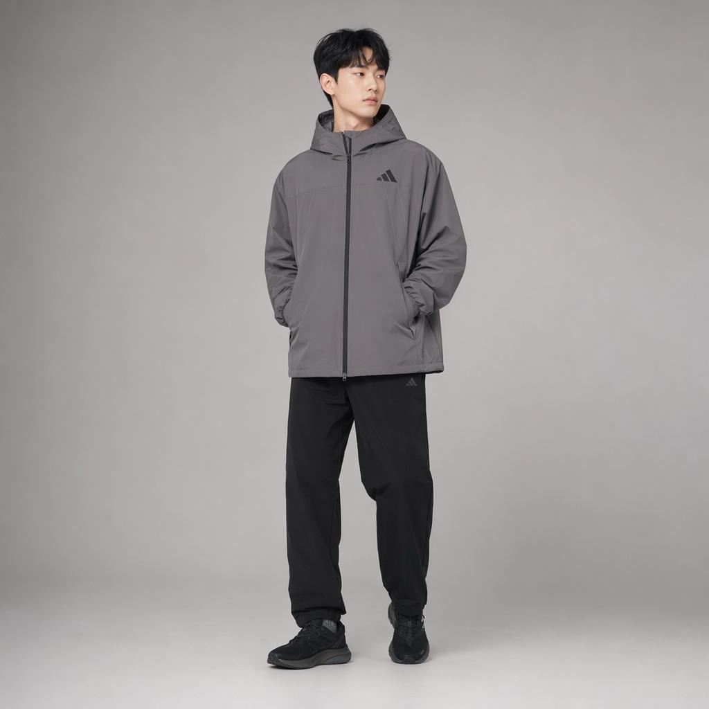 adidas Свободная водостойкая спортивная куртка с капюшоном на молнии, длинным рукавом, для активного отдыха, унисекс, куртки IB7055