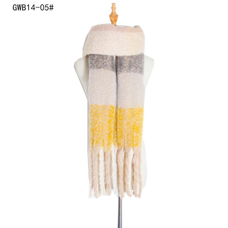 Европейский и американский стиль Женская мода пашмина осень и зима утолщенный теплый шарф клетчатая шаль с кисточками