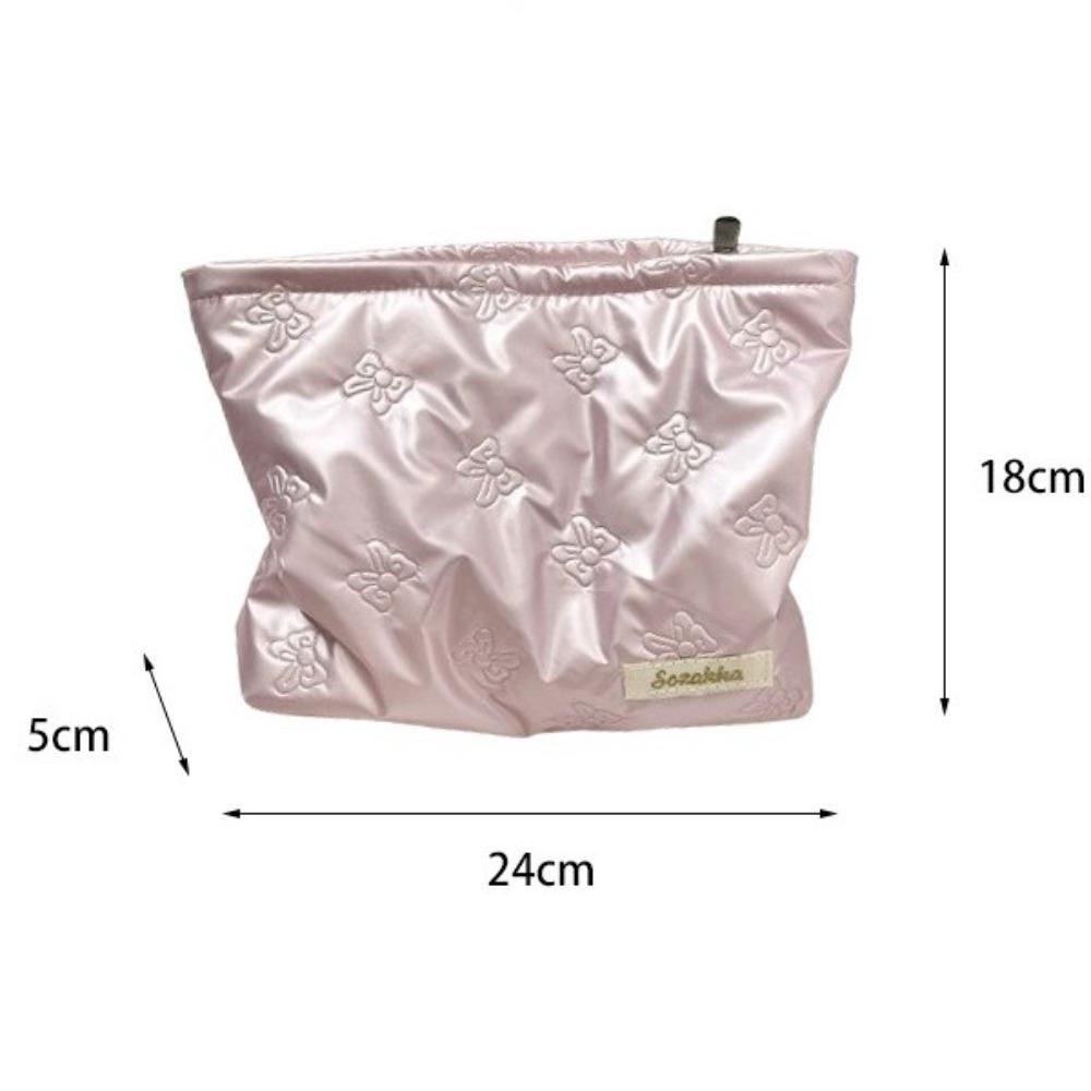 Multifunctional Skincare Products Pouch Love Bow Zipper Makeup Handbag Travel