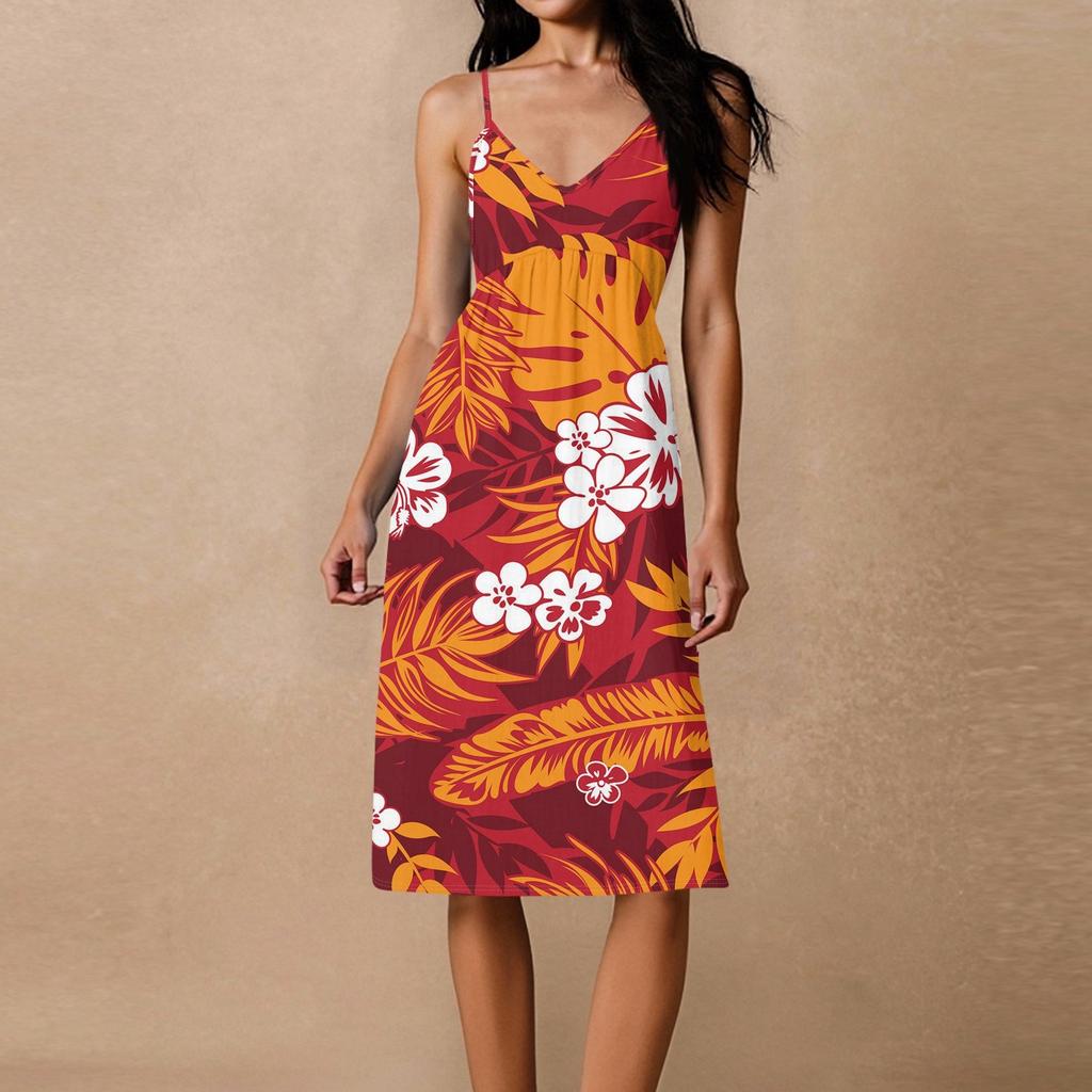 Женское свободное повседневное пляжное праздничное платье-сарафан на тонких бретельках с открытой спиной и бантом