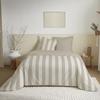 Parure de couette 3 Pièces réversible pour lit 240 x 220 cm "Deauville Beige" Coton Pur