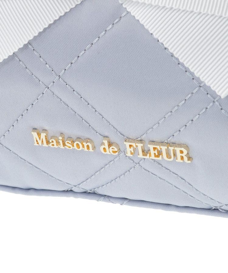 Maison de Fleur Rose Мини-сумка-тоут с стеганым узором, 2 способа ношения, Женская, Серовато-синяя, 08000528000