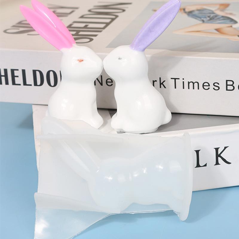 Милая 3D силиконовая форма для пасхального кролика, форма для DIY глины, форма для литья кролика, форма для свечей, инструменты для украшения дома 2023