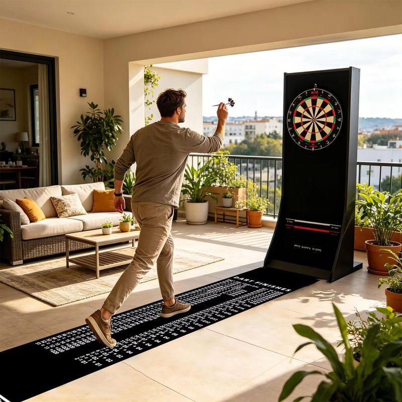 Letter Print Dart Mat Oche Throw Line Anti Slip Floor Rug Minimalist Game Room Decor For Electronic Steel Darts