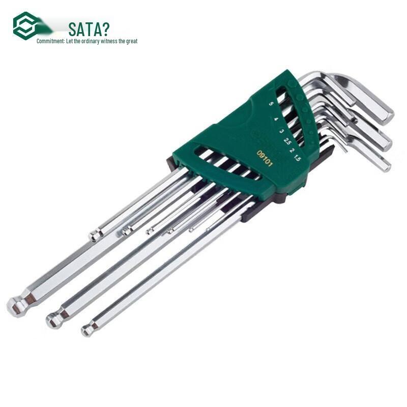 SATA 9-Piece Extra-Long Ball-End Hex Key Set