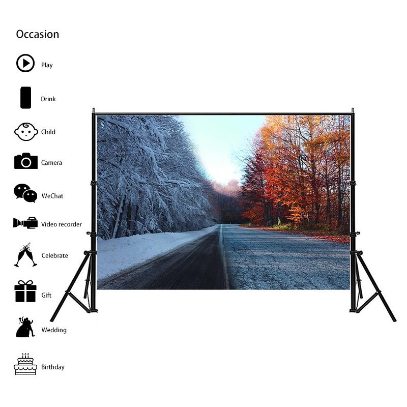 Winter Nature Landscape Photography Background Snow Mountain Forest Studio Photo Backdrops Christmas Theme Living Room Wall Hanging Tapestry Decor