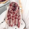 Осень и зима высококачественный имитация кашемира клетчатый шарф женский нишевый ретро велосипедный на улице с теплым шарфом