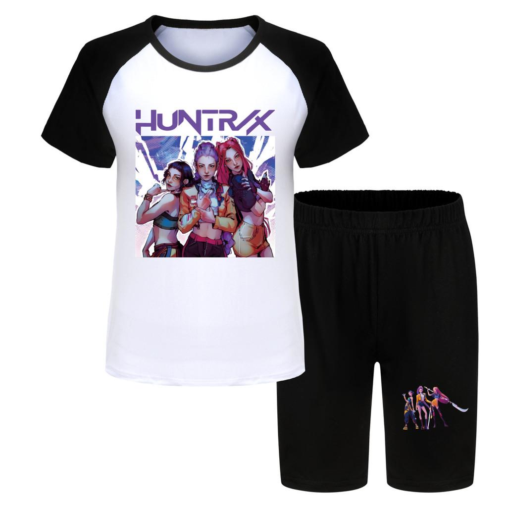 Kpop Demon Hunters Children Summer Shorts And T Shirt Set With Cotton Fabric For Active Kids