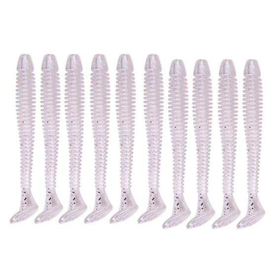 10/30/50Pcs Fishing Lures Soft Baits with T-Tail Vibrant Color Tear-Resistant Reusable Flexible Soft Artificial Lures Fake Baits