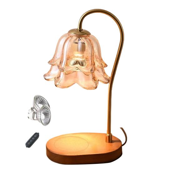 Лампа-подогреватель свечей с деревянной основой, функцией таймера, регулируемой яркостью, ароматизированным воскотопом