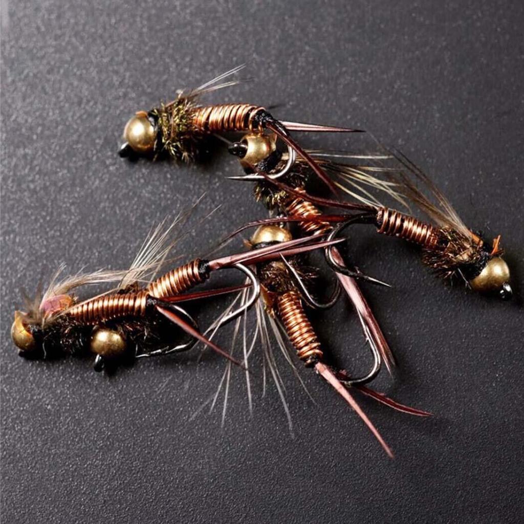 24 шт. латунная бусина с головкой, приманки для рыбалки нахлыстом, приманки для ловли форели, приманки с коробкой для мух