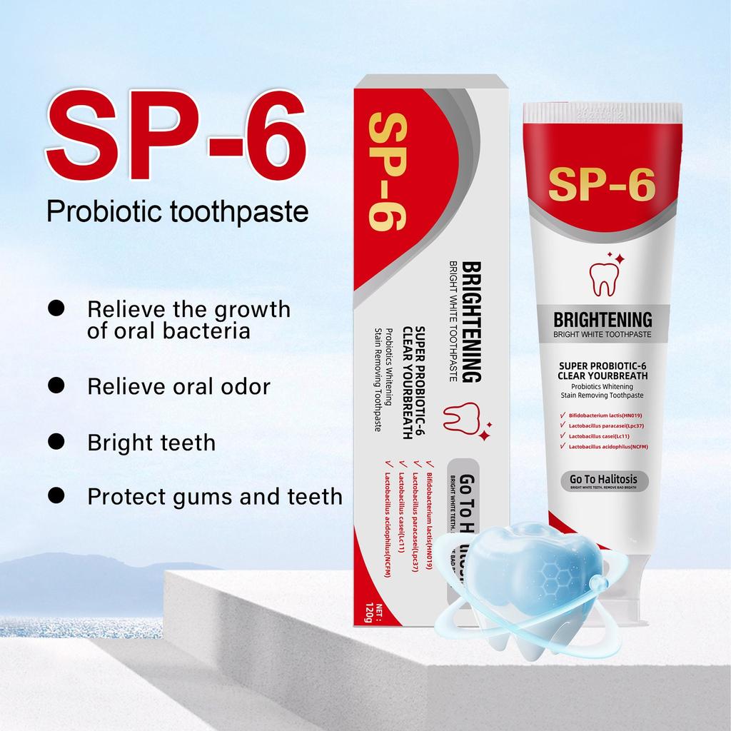 Sp 6 Ultra Whitening, Зубная паста Sp 6, Ультра отбеливающая зубная паста Sp - 6, Пробиотическая осветляющая зубная паста, Зубная паста для глубокого очищения