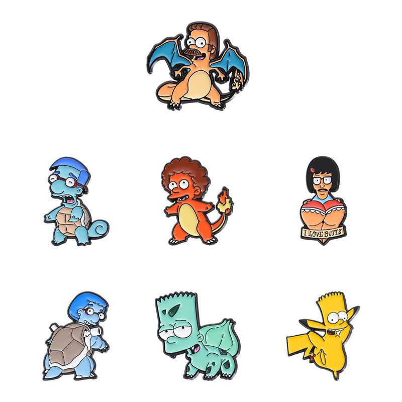 Уникальный значок-брошь в стиле мультфильма, серия аниме-питомцев, с причудливым дизайном черепахи