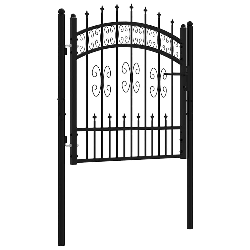 Garden Gate KAMPEN with Spear Tip Black 103 x 100 cm Steel