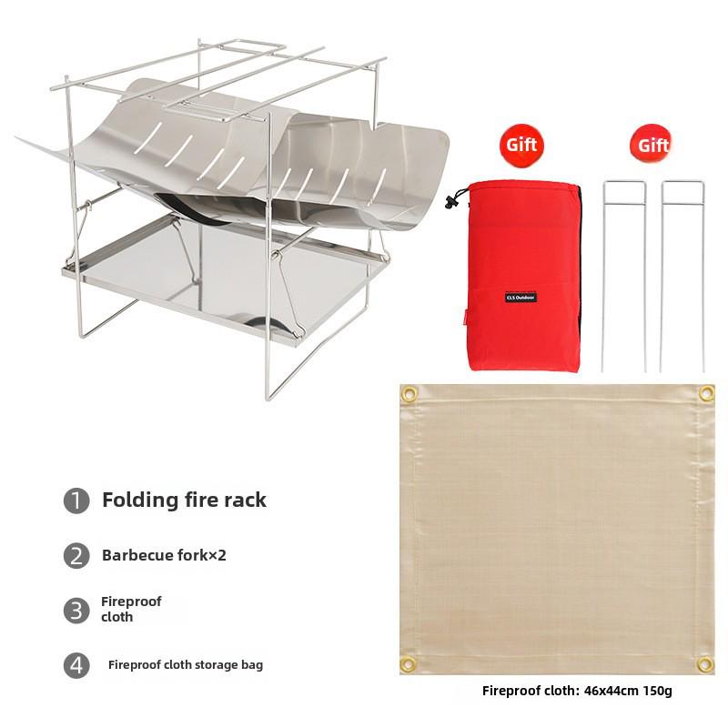 Ultra-Light Foldable Outdoor BBQ Grill & Portable Firewood/Charcoal Stove